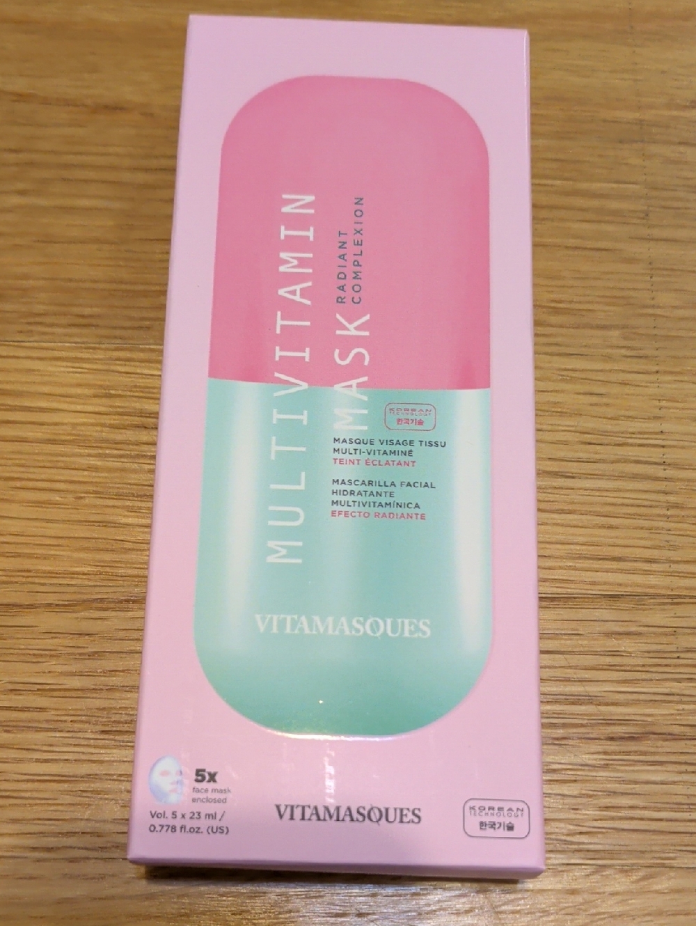 VITAMASQUES Multivitamin Radiant Complexion Sheet Mask – Pink/Teal